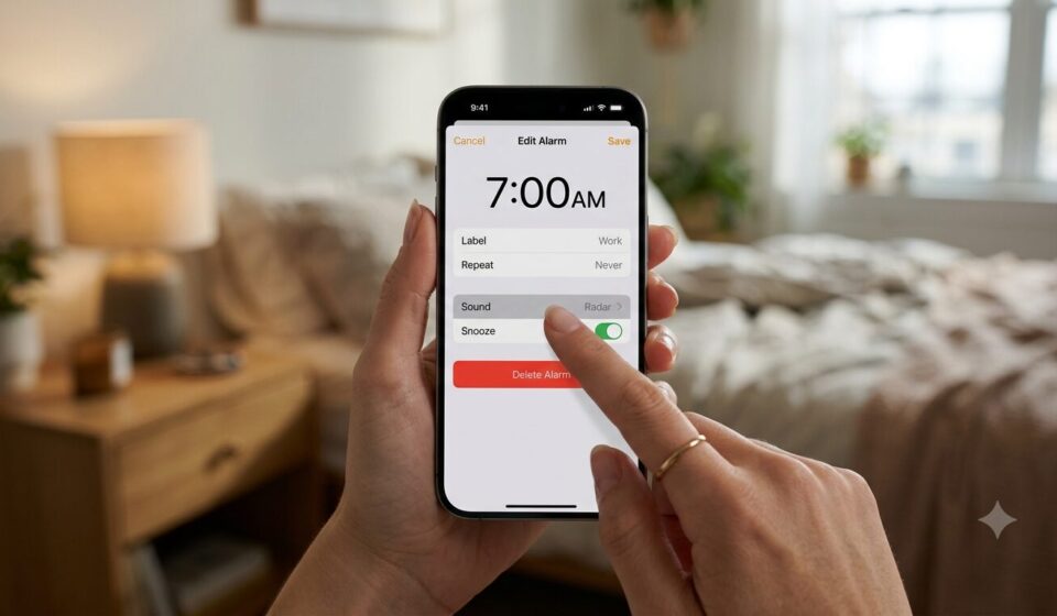 how to change alarm sound on iphone